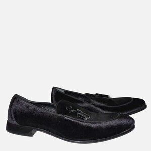 Genio Hand Made Velvet Tassel Loafers 45 12 Formal Dress Shoes Smoking Slippers